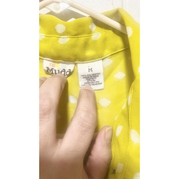 Mudd Sheer Button Shirt Womens Medium Polka Dot Size M - Picture 3 of 6